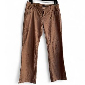 Gap Women's Brown Straight Leg Cotton Utility Pants Size 8